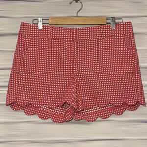 ANN TAYLOR Signature Pink & White Polka Dots Scallop Hem Women's Shorts - 10P
